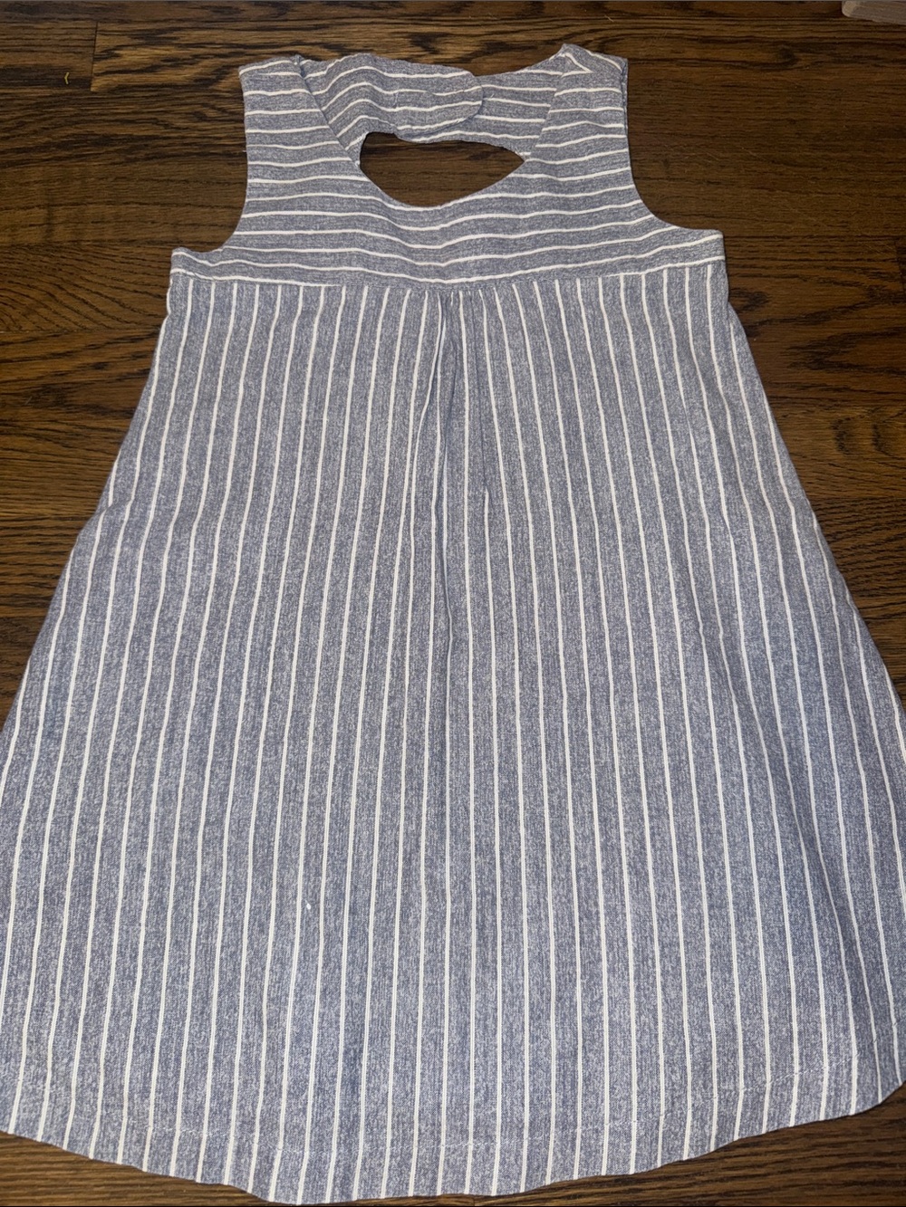 Hayden Girls blue and White Striped Sleeveless Dress with Cutout Back